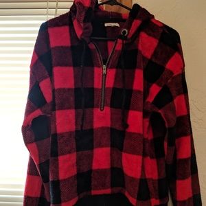 Maurices plaid Plush hoodie!